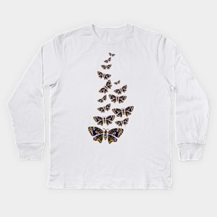 Aboriginal Art - Butterfly Kids Long Sleeve T-Shirt